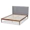 Baxton Studio Edmond Grey Upholstered and Ash Walnut Wood Full Size Platform Bed 164-10665 - alternate 4